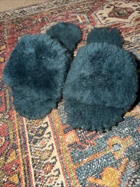 EMU Australia Dark Teal Shearling Slide Slippers SZ 8